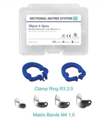 ZT Dental Sectional Matrix System Bands F3 Autoclavable M4 2pcs Clip Ring